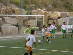 Partido de fútbol sobre césped